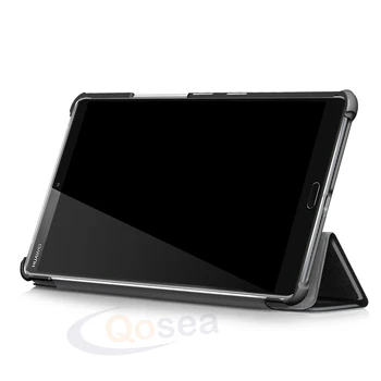 Qosea Už Huawei MediaPad M5 8.4 PU Odos Smart Stovėti Atveju, Huawei MediaPad M5 8.4 Prabangus Dėklas Apversti Tablet Stand Dangtis