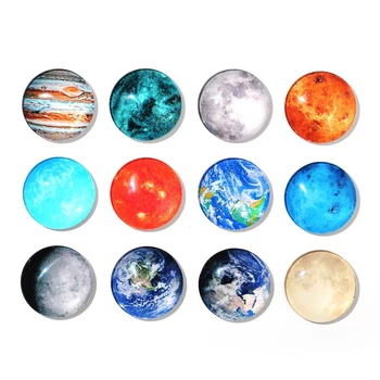 12Pcs Krištolo, Mėnulio, Planetų Dekoratyvinis Šaldytuvas Magnetai Kabineto Lipdukai Klasės Biuro Lenta, Mini Sukurti Žaislai
