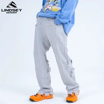 LINDSEY SEADER Vyrų Hip-Hop Poilsiu Kelnes Kratinys Streetwear Harajuku Sweatpants Atsitiktinis 2020 M. Baggy Track Kelnės Haremo Kelnės
