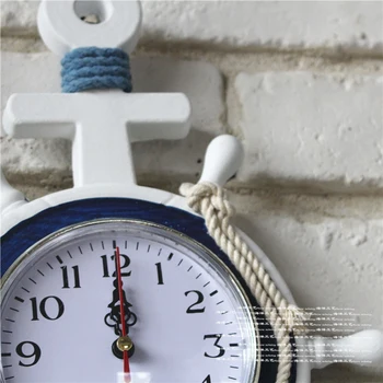 Europos Sieninis Laikrodis Jūros Stiliaus Laikrodis Medžio Kabo Laikrodis Laiką Namų Kūdikio Miegamojo Puošmena Navigacijos valties inkaro Dizainas