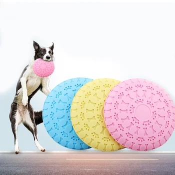 UFO Interacitve Šuns Žaislai Skristi Diskai Atsparumas Bite Minkštos Gumos Šuns Žaislas Flying Disc Naminių gyvūnų Žaislai Šunų Paplūdimio Lauko Mokymo Reikmenys