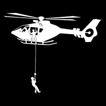 Volkrays Cartoon Automobilių Lipdukas Oro Pajėgų Sraigtasparnio Modelis, Priedai, Atspindintis Saulės Padengti Įbrėžimų Vinilo Decal,14cm*17cm