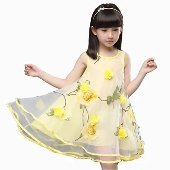 2020 metų Vasaros Drabužių Paauglių Mergaičių, Kūdikių Vaikai 3D Gėlių Šalis Suknelė Vaikų Suknelė Suknelė Amžius 3 4 5 6 7 8 9 10 11 12 Metų