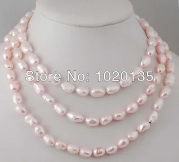 Oho! gėlavandenių perlų baroko baby pink ILGI karoliai 43