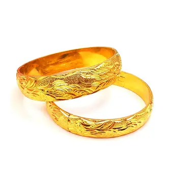 1 vnt Phoenix Storio Bangle Geltonos Aukso Užpildytas Vestuvių Klasikinio Stiliaus Moteriški Bangle Apyrankės Dovana