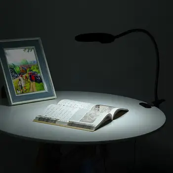 Didinamasis stiklas Clip-on Apšviesta Stalas Stalas LED Gnybtas Lempos 2x 5x Didinamojo Stiklo Skaityti Analizė, Optiniai Prietaisai, Reikmenys