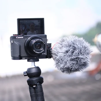 UURig R016 L Plokštės Mikrofono Laikiklis Su Šaltu Batų Kalno Išorės Trikojo Mikrofonas Canon G7X Mark III 