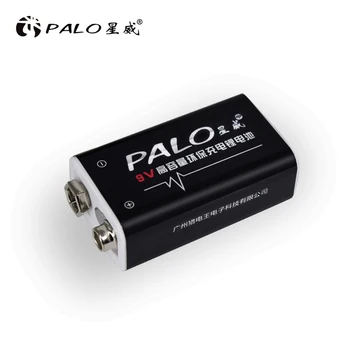 PALO 9V baterija 600 mAh Li-Ion 9V Įkraunamas Baterijas, Akumuliatorius, Dūmų Detektoriai, Radijas, vaizdo Kameros, Žaidimų Žaidėjas ir T.t