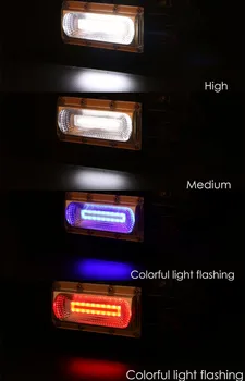 Super Didelės Galios COB LED Plataus Kampo 3 Režimas USB Įkraunamas Žibintas priekinis žibintas Balta Mėlyna Raudona Šviesa priekinis žibintas Camping Žygiai