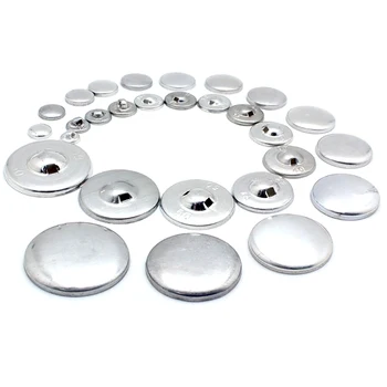 100 rinkinių Mygtukai Padengti medžiaga Mygtuką embriono Aliuminio Kailis mygtukai Aliuminio pagrindo medžiaga sagtis Wrap mygtuką embriono priedai