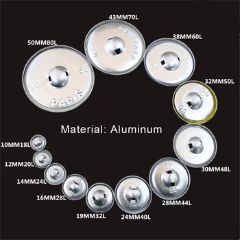 100 rinkinių Mygtukai Padengti medžiaga Mygtuką embriono Aliuminio Kailis mygtukai Aliuminio pagrindo medžiaga sagtis Wrap mygtuką embriono priedai