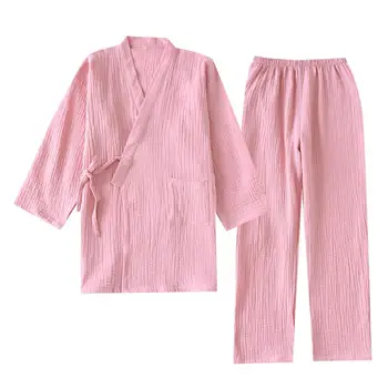 Šanchajaus Istorija Japonų Stiliaus Dviejų dalių Kostiumas Medvilnės Chalatas, Pižama Kimono Chalatai Sleepwear už Porą