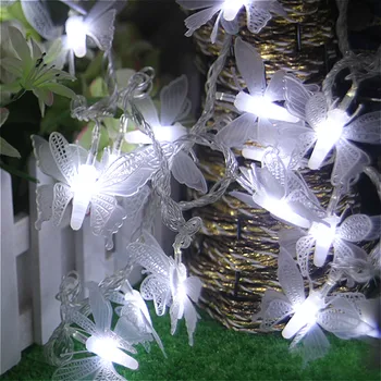 Drugelis Led pasakų Styginių šviesos 2m 5m 10m Bettery valdomi led Kalėdinė girlianda šviesos Šventė Vestuvių Kiemo Vejos Dekoro lempos