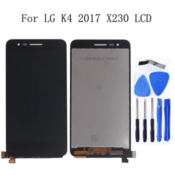 5.0 colių Originalą LG K4 2017 X230 X230i X230K X230DSF LCD Ekranas Jutiklinis Ekranas su Rėmo Remonto Komplektas Pakeitimas+Įrankiai