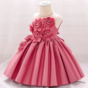 2020 Kūdikių Mergaitės Gėlės Oficialų Vakarą Promenadzie Suknelė Suknelė Elegantiškas Rožių Gėlių L5068XZ