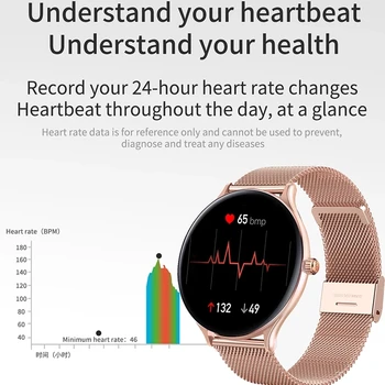 Smart Watch Vyrų Širdies ritmas, kraujospūdžio Stebėsenos Mada Sporto Fitness Tracker Moterų Smartwatch 