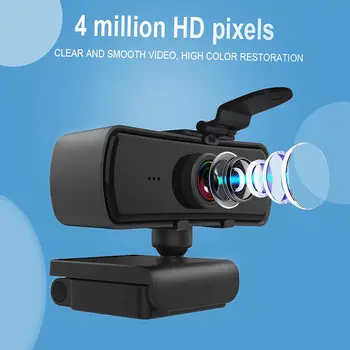 2K Webcam HD 2040*1080P Kompiuteris PC WebCamera su Mikrofonu Pasukti Kameros Live Transliacijos Vaizdo skambučius Konferencijos Darbą