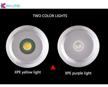 XPE Violetinė/Geltona Šviesa + UV 395 Violetinė Dual Šviesos UV Žibintuvėlis Žibintuvėlis Šviesos Lempos Saugos UV Aptikimo 2*AAA Baterijos