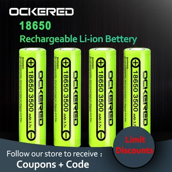 5vnt Ockered 18650 Baterija 3.7 v 3500mah Ličio Įkraunama Baterija, Žibintuvėlis Li-ion Baterijų (NĖRA PCB)