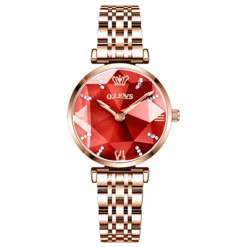 Kvarciniai Laikrodžiai Moterims Prabangių Deimantų, Aukso, Raudoni Prekės Ženklo Mados Atsitiktinis Moterų Laikrodis Elegantiškas Laikrodis Atsparus Vandeniui Nerūdijančio Plieno