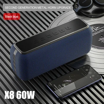 TWS žemų dažnių garsiakalbis Soundbar 60W Didelės Galios Portable Bluetooth Speaker Lauko Vandeniui DSP Bass Muzikos Skiltyje Parama TF Kortelę AUX