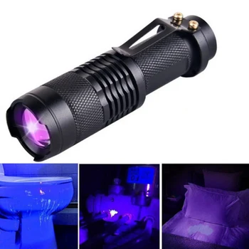 Mini Aliuminio UV Ultra Violet LED Žibintuvėlis Lempos Šviesos 395/365 nM Tikrinimo Lempą Fakelas