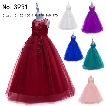 Karšto Pardavimo 3-15 Metų Vaikams Suknelė 2020 Naują Atvykimo Pink Gėlių mergaičių Suknelės Vestuvėms Ilgai Vaikai Vakare Kamuolys Chalatai inscenizacija