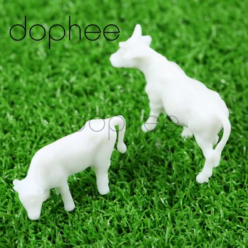 Dophee 100vnt mastelio 1:87 Unpainted Balto Plastiko Ūkio Gyvūnai Karvės Modelį žemės Ūkio Parko Kaimo Kraštovaizdžio Išdėstymas
