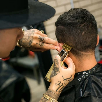 Aukso Skiedra Barbershop Skutimosi T-peilis Apipjaustymas Kontūro Plaukų Clipper Žoliapjovės Kirpimas Elektros Įkrovimo Kirpykla Skustuvas Vyrams