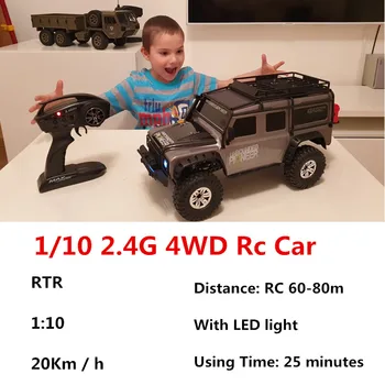 1/10 2.4 G 4WD Rc Automobilių didelės Kontrolės Retro Transporto priemonės RC Off-Road 20Km / h Suaugusieji, RC Automobiliai, Žaislų, Dovanų RTR Modelį, Lauko Žaislai