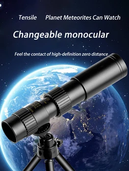 Metalo Teleskopas Monokuliariniai 300x40 Zoom Monokuliariniai Žiūronai Silpnas Naktinio Matymo Mini Teleskopas su Išmaniojo telefono Turėtojas Kempingas