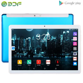 BDF Naują Android 4.4 tablečių pc telefono sim kortelės 10 Colių 1GB +16GB IPS LCD, Quad Core 5000Mah Baterijos Wi-fi