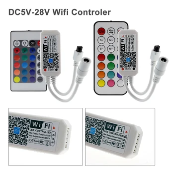 WI-fi / Bluetooth RGB RGBW LED Juostelės Nustatyti 5050 5M DC12V Smart RGB Diodų Juosta Neon Kaspinas + WI-fi / Bluetooth Valdytojas + Adapteris
