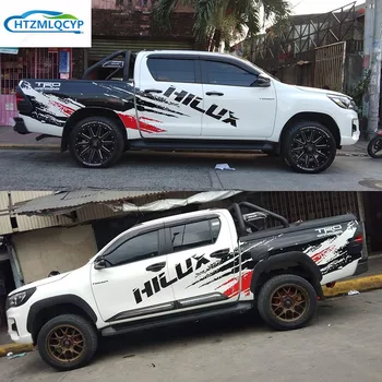 Toyota Hilux lipdukas, decal pikapas off-road apdailos modifikuotų traukti gėlių spalvų juosta
