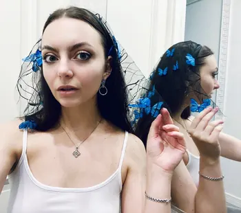 2020 naujas Gražus drugelis ekrano užsklandą plaukų aksesuarai ponios šydas Bridesmaid moterų headtie snood Šalis dovana galvos apdangalai