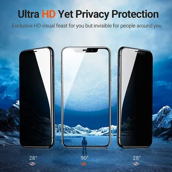 3pcs/set Naujų Privačių Screen Protector, iphone 12 12Pro 12 ProMax Anti-spy Grūdintas Stiklas iPhone 12 mini Privatumo Stiklas Naujas