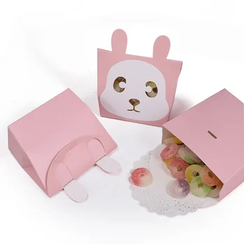 50pcs Panda Triušis Kūrybos Baby Shower Vestuvių Gydyti Dėžės Saldainių Dėžės, Baby Shower Partija Pasisako