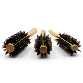 Aukštos Kokybės Bambuko Apvalus Plaukų Šepetys Moterų Plaukų Ilgio Šukuosenų Šernų Šerių Šepetys