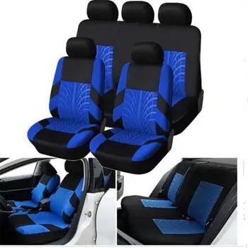 9Pcs, Pilnas Komplektas, Universalus Auto Sėdynių užvalkalai Kvėpuojantis Mados Automobilių Sėdynės Padengti Skalbti Stiliaus Automobilio Sėdynės Raštas Priedai