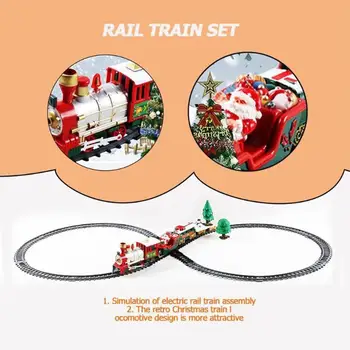2020New Kalėdų Elektros Geležinkelių Automobilinio Traukinio Žaislų Vaikų Elektros Žaislas Geležinkelio Traukinių sąstatų Lenktynių Kelių Transporto Pastato Žaislai