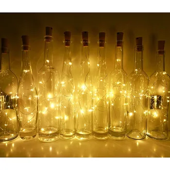 15VNT Butelį Šviesos Kamštienos Formos 1M 10 LED Vyno Butelis Styginių Grupė Romantiška Namų Dekoro LED Šviesos guirlande lumineuse led