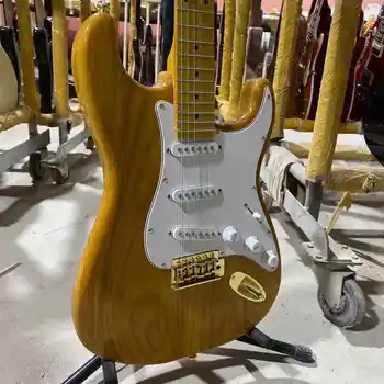 ST elektrinė gitara Aukso aparatūros Pelenų gitara kūno Nemokamas pristatymas