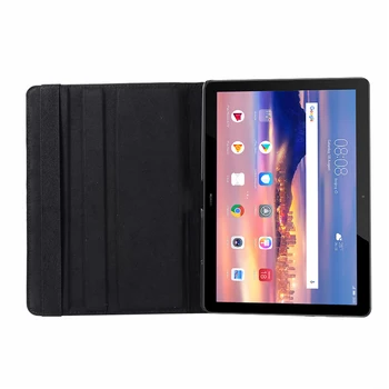 MediaPad T5 Sukasi 360 Flip Stovėti Oda, Flip Dangtelis, Huawei MediaPad T3 10 9.6 colių T5 10 AGS2-W09/L09/L03/10.1 colių Tablet
