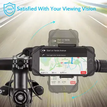 Universalus Dviračių Mobiliojo Telefono Laikiklis Reguliuojamas 360 Sukimosi Silikono Motociklo Vairo Stovas Laikiklis iPhone
