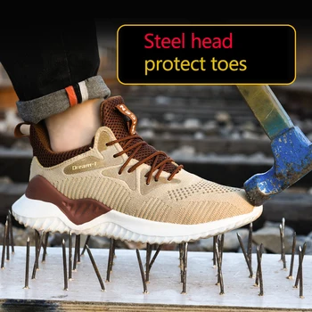 Plieno galva anti-smashing, punkcija, saugos apsaugą, moterų ir vyrų darbo, sporto patogus batai, kvėpuojantis ir lengvas