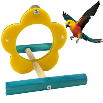 Dorakitten 1pc Juokinga Kūrybos Gėlių Formos Paukščių Veidrodis Žaislai Papūga Cockatiel Vogel Speelgoed Paukščių Papūga Žaislai Naminių Reikmenys