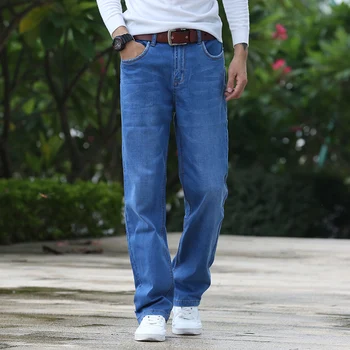 Vyrai Masto Kojų Džinsus, Šiek tiek Sudegintasis Slim Fit Garsaus Prekės ženklo Blue Black jeans Dizaineris Classic 