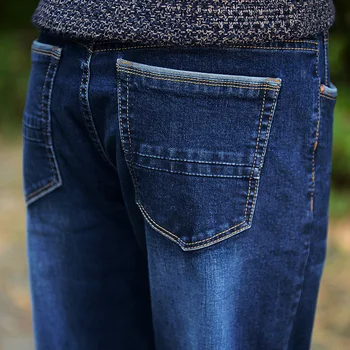 Vyrai Masto Kojų Džinsus, Šiek tiek Sudegintasis Slim Fit Garsaus Prekės ženklo Blue Black jeans Dizaineris Classic 