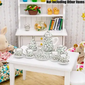 Odoria 1:12 Mini 15vnt Porceliano Arbatos Puodelio Nustatyti Chintz Gėlių Indai, Virtuvės Lėlių (14 Modelius už savo pasirinkimą)