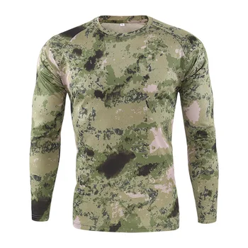 Taktinis Kariuomenės Kamufliažas Marškinėliai Vyrams Kvėpuojantis Quick Dry JAV Armija Kovai su Pilna Rankovės Outwear T-shirt Streetwear ilgomis Rankovėmis